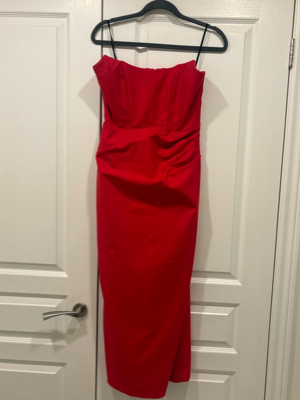 Shona Joy Strapless Red Lani Corset Midi Dress - Still in Stores! - Picture 2 of 11